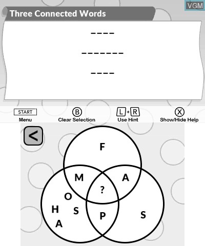 Image in-game du jeu Word Puzzles by POWGI sur Nintendo 3DS