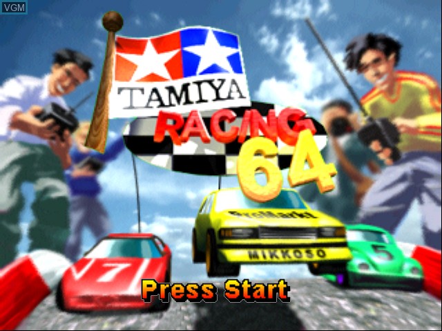 Image de l'ecran titre du jeu Tamiya Racing 64 sur Nintendo 64
