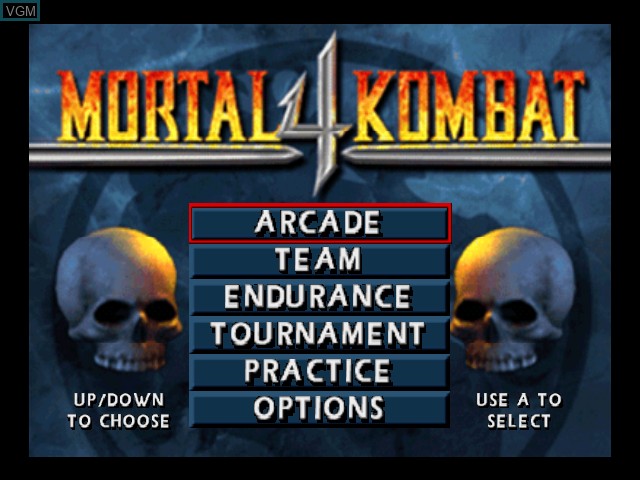 Image de l'ecran titre du jeu Mortal Kombat 4 sur Nintendo 64