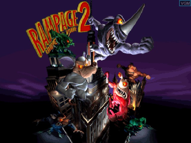 Image de l'ecran titre du jeu Rampage 2 - Universal Tour sur Nintendo 64