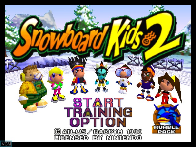 Image de l'ecran titre du jeu Snowboard Kids 2 sur Nintendo 64