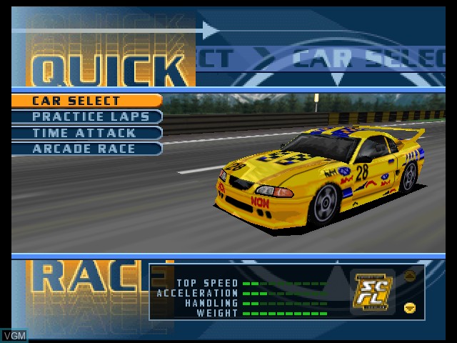 Image du menu du jeu World Driver Championship sur Nintendo 64