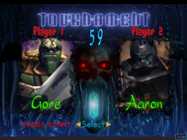 Image du menu du jeu Dark Rift sur Nintendo 64