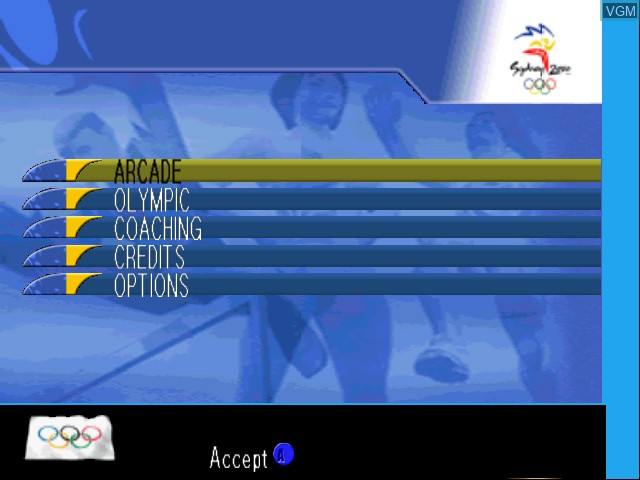 Image du menu du jeu Sydney 2000 sur Nintendo 64
