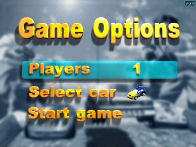 Image du menu du jeu Tamiya Racing 64 sur Nintendo 64