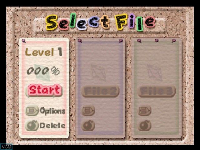 Image du menu du jeu Kirby 64 - The Crystal Shards sur Nintendo 64