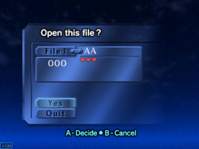 Image du menu du jeu Legend of Zelda, The - Ocarina of Time sur Nintendo 64