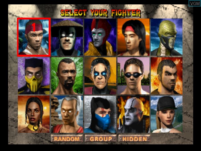 Image du menu du jeu Mortal Kombat 4 sur Nintendo 64
