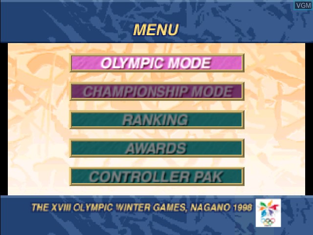 Image du menu du jeu Nagano Winter Olympics '98 sur Nintendo 64