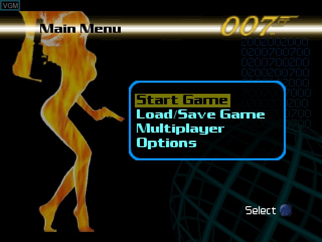 Image du menu du jeu 007 - The World Is Not Enough sur Nintendo 64