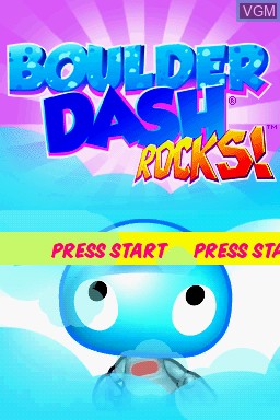 Image de l'ecran titre du jeu Boulder Dash - ROCKS! sur Nintendo DS