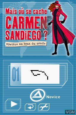 Image de l'ecran titre du jeu Mais où se Cache Carmen Sandiego - Mystère au Bout du Monde sur Nintendo DS