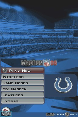 Image du menu du jeu Madden NFL 06 sur Nintendo DS