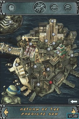 Image du menu du jeu TMNT sur Nintendo DS