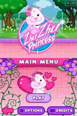 Image du menu du jeu ZhuZhu Princess sur Nintendo DS