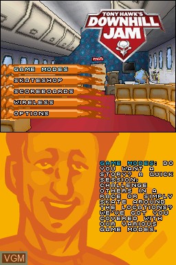 Image du menu du jeu Tony Hawk's Downhill Jam sur Nintendo DS