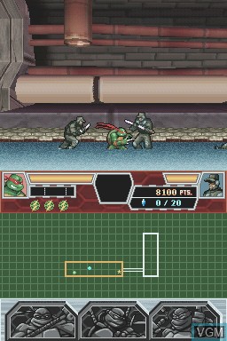 Image in-game du jeu Teenage Mutant Ninja Turtles 3 - Mutant Nightmare sur Nintendo DS