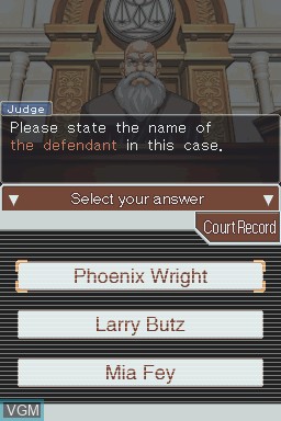 Image in-game du jeu Phoenix Wright - Ace Attorney sur Nintendo DS