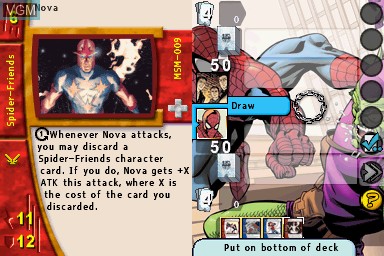 Image in-game du jeu Marvel Trading Card Game sur Nintendo DS