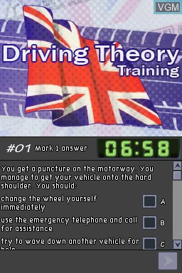 Image in-game du jeu Driving Theory Training sur Nintendo DS