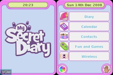 Image in-game du jeu My Secret Diary sur Nintendo DS