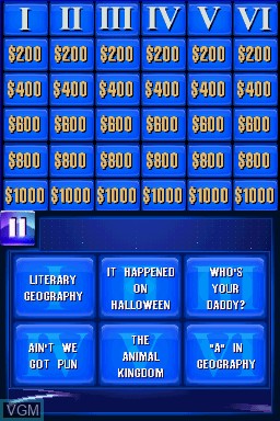 Image in-game du jeu Jeopardy! sur Nintendo DS