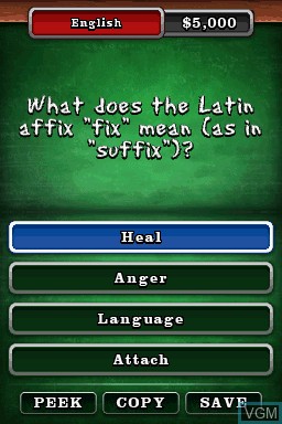 Image in-game du jeu Are You Smarter Than a 5th Grader? Back to School sur Nintendo DS