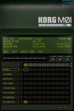 Image in-game du jeu KORG M01 sur Nintendo DS