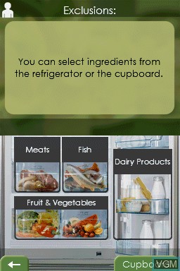 Image in-game du jeu My Cooking Coach - Prepare Healthy Recipes sur Nintendo DS