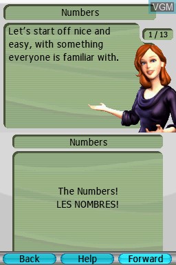 Image in-game du jeu My French Coach - Level 1 - Learn to Speak French sur Nintendo DS