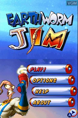 Image de l'ecran titre du jeu Earthworm Jim sur Nintendo DSi
