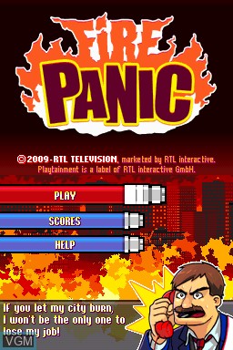 Image de l'ecran titre du jeu Fire Panic sur Nintendo DSi