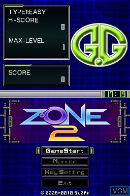 Image de l'ecran titre du jeu G.G Series - Z-One 2 sur Nintendo DSi