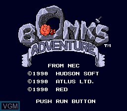 Image de l'ecran titre du jeu Bonk's Adventure sur NEC PC Engine