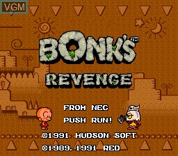 Image de l'ecran titre du jeu Bonk's Revenge sur NEC PC Engine