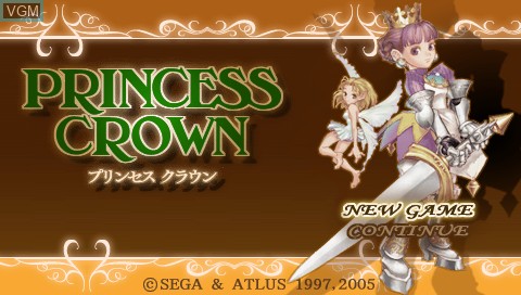 Image de l'ecran titre du jeu Princess Crown sur Sony PSP