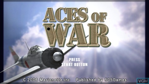 Image de l'ecran titre du jeu Aces of War sur Sony PSP