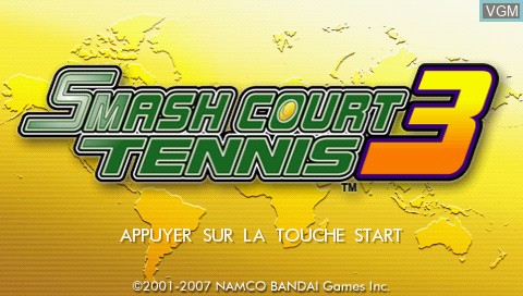 Image de l'ecran titre du jeu Smash Court Tennis 3 sur Sony PSP