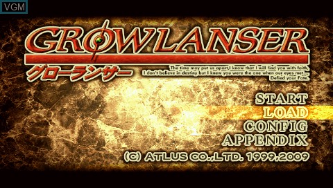 Image de l'ecran titre du jeu Growlanser sur Sony PSP