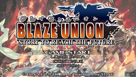 Image de l'ecran titre du jeu Blaze Union - Story to Reach the Future sur Sony PSP