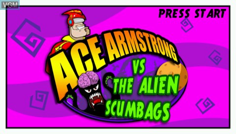 Image de l'ecran titre du jeu Ace Armstrong vs. the Alien Scumbags! sur Sony PSP