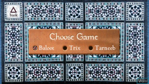 Image de l'ecran titre du jeu Basha Card Game Collection sur Sony PSP