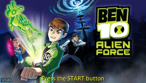 Image de l'ecran titre du jeu Ben 10 - Alien Force sur Sony PSP
