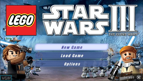 Image de l'ecran titre du jeu LEGO Star Wars III - The Clone Wars sur Sony PSP