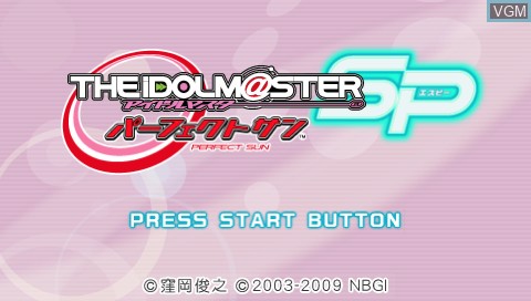 Image de l'ecran titre du jeu Idolm@ster SP, The - Perfect Sun sur Sony PSP
