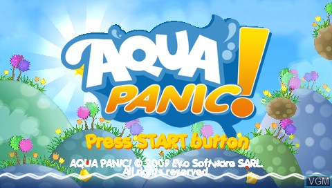 Image de l'ecran titre du jeu Aqua Panic! sur Sony PSP