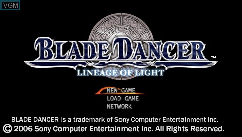 Image de l'ecran titre du jeu Blade Dancer - Lineage of Light sur Sony PSP