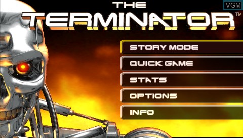Image de l'ecran titre du jeu Terminator, The sur Sony PSP