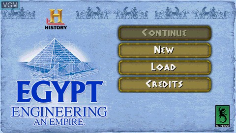 Image de l'ecran titre du jeu History Egypt - Engineering an Empire sur Sony PSP