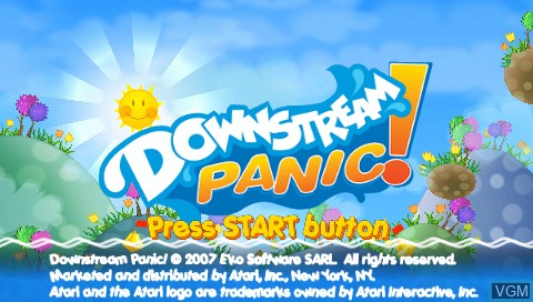 Image de l'ecran titre du jeu Downstream Panic! sur Sony PSP